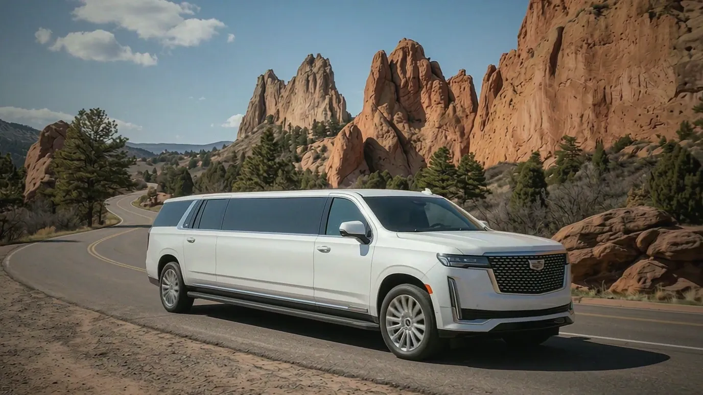 Thornton Colorado white Cadillac Escalade 20 passenger stretch limo