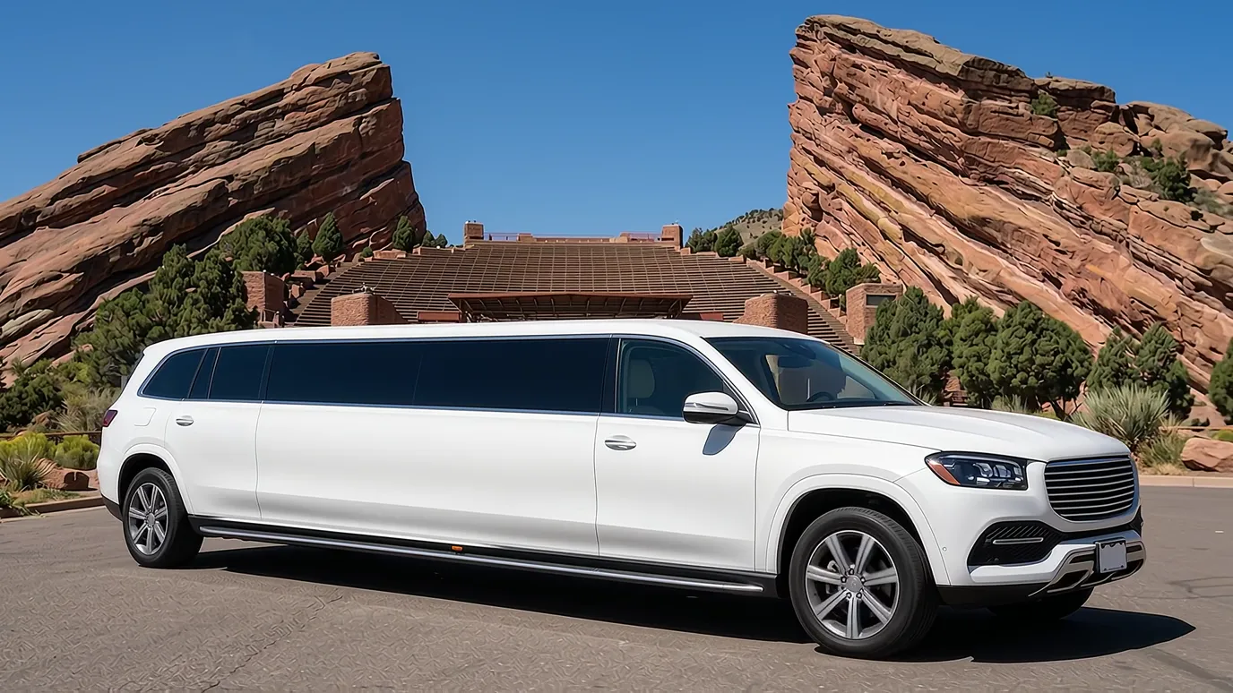 Thornton Colorado white Mercedes GLS 18 passenger stretch limo